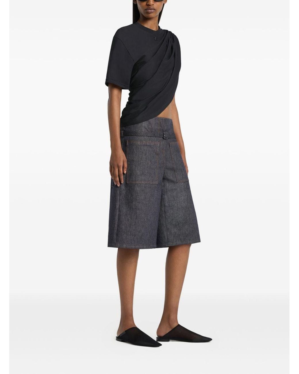 Courreges Gray Denim Shorts