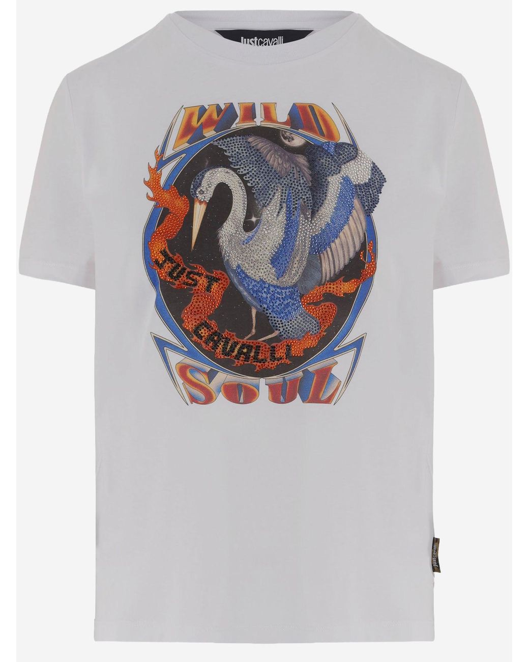 Just Cavalli Gray Cotton Logo Print T-Shirt T-Shirts & Jerseys