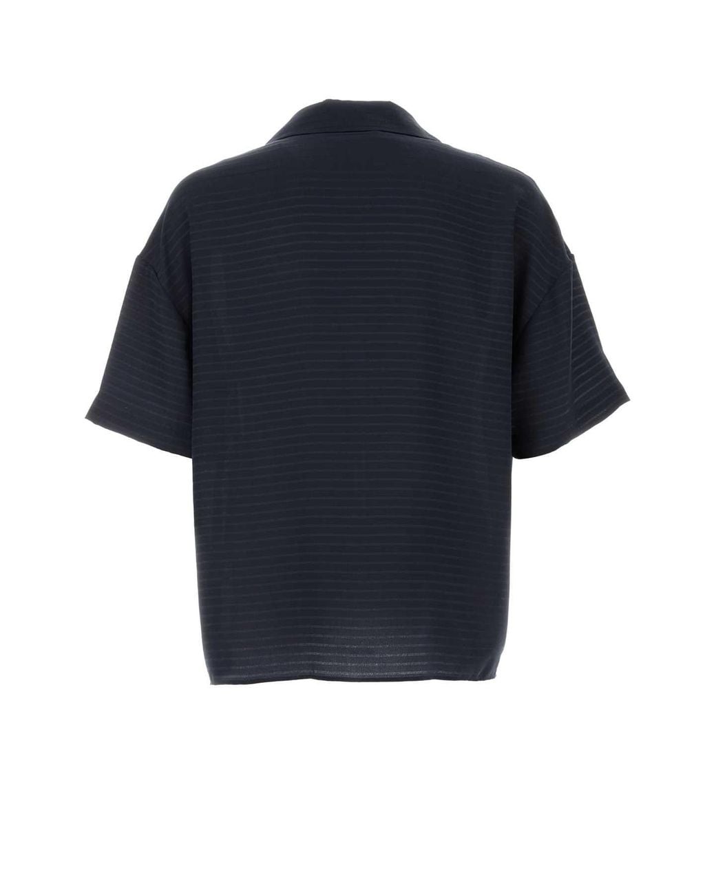 Saint Laurent Blue Silk Oversize Polo Shirt