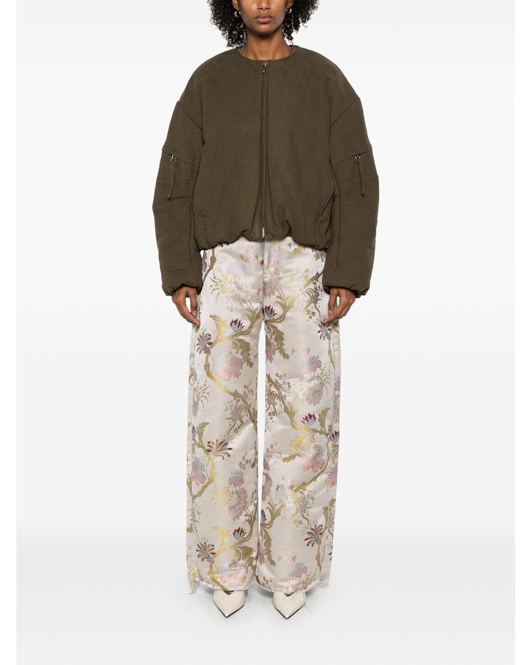 Helmut Lang Green Cocoon Bomber Jacket