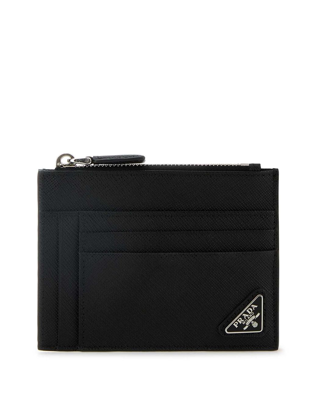 Prada Black Leather Card Holder for men