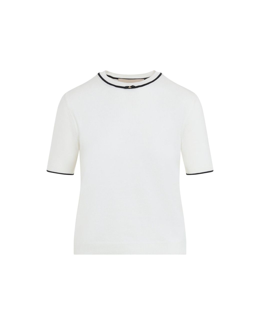 Valentino White Knit Wool T-Shirt