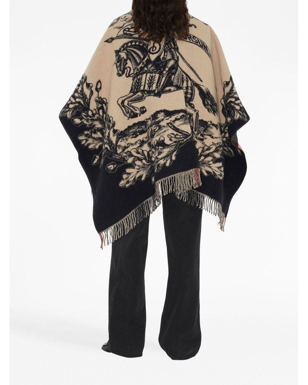 Burberry Black Wool Poncho