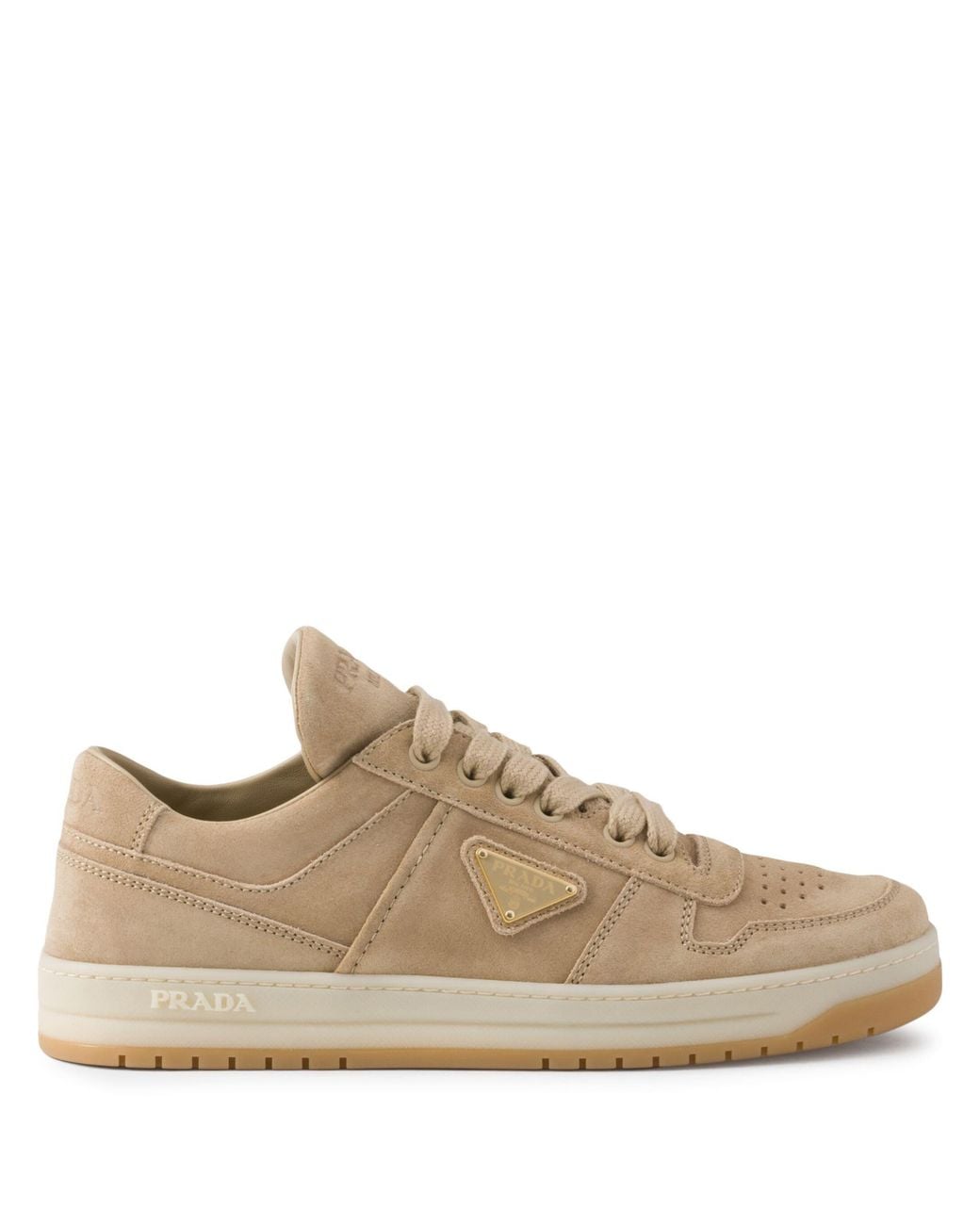 Prada Brown Downtown Suede Sneakers