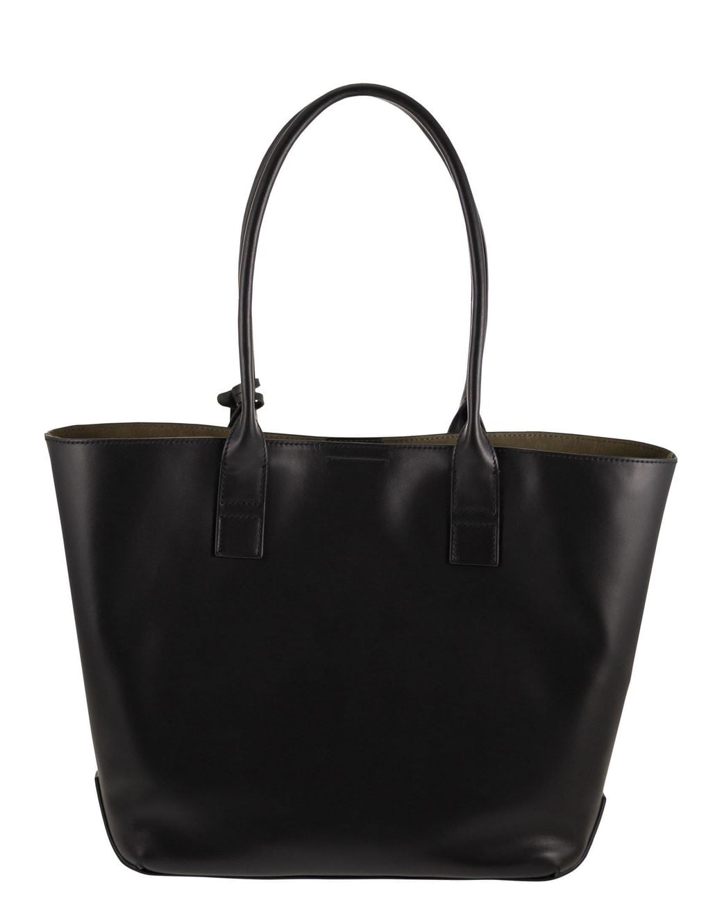 Hogan Black Leather Tote Bag With Embossed Logo