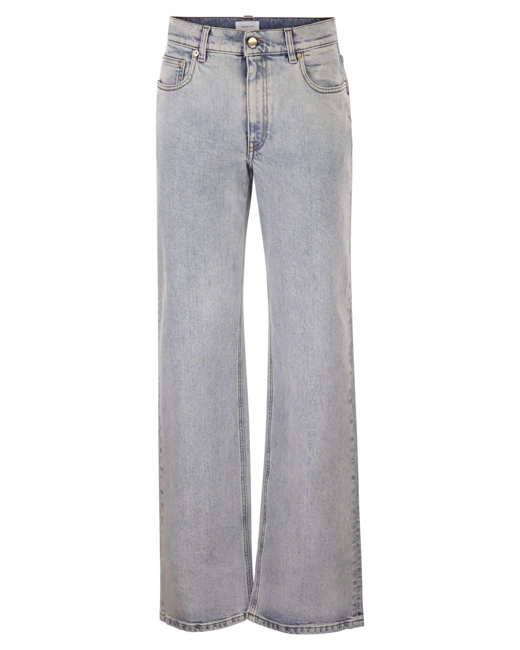 Fabiana Filippi Gray Five-Pocket Denim Trousers With Diamond Detailing