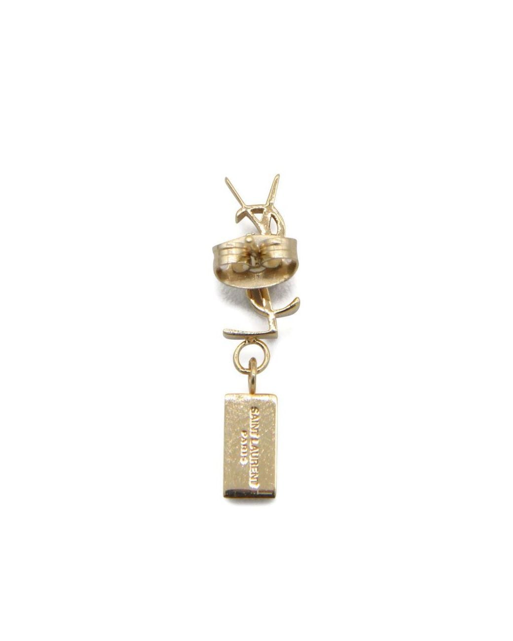 Saint Laurent White Cassandre Single Earring