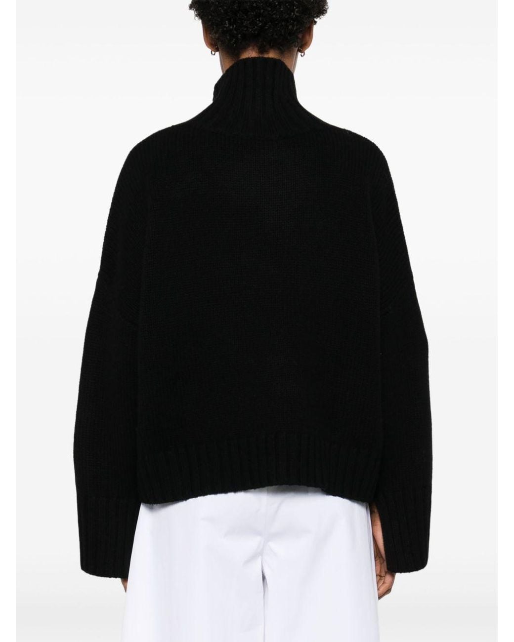 Soft Goat Black Cashmere Turtle Neck Sweater