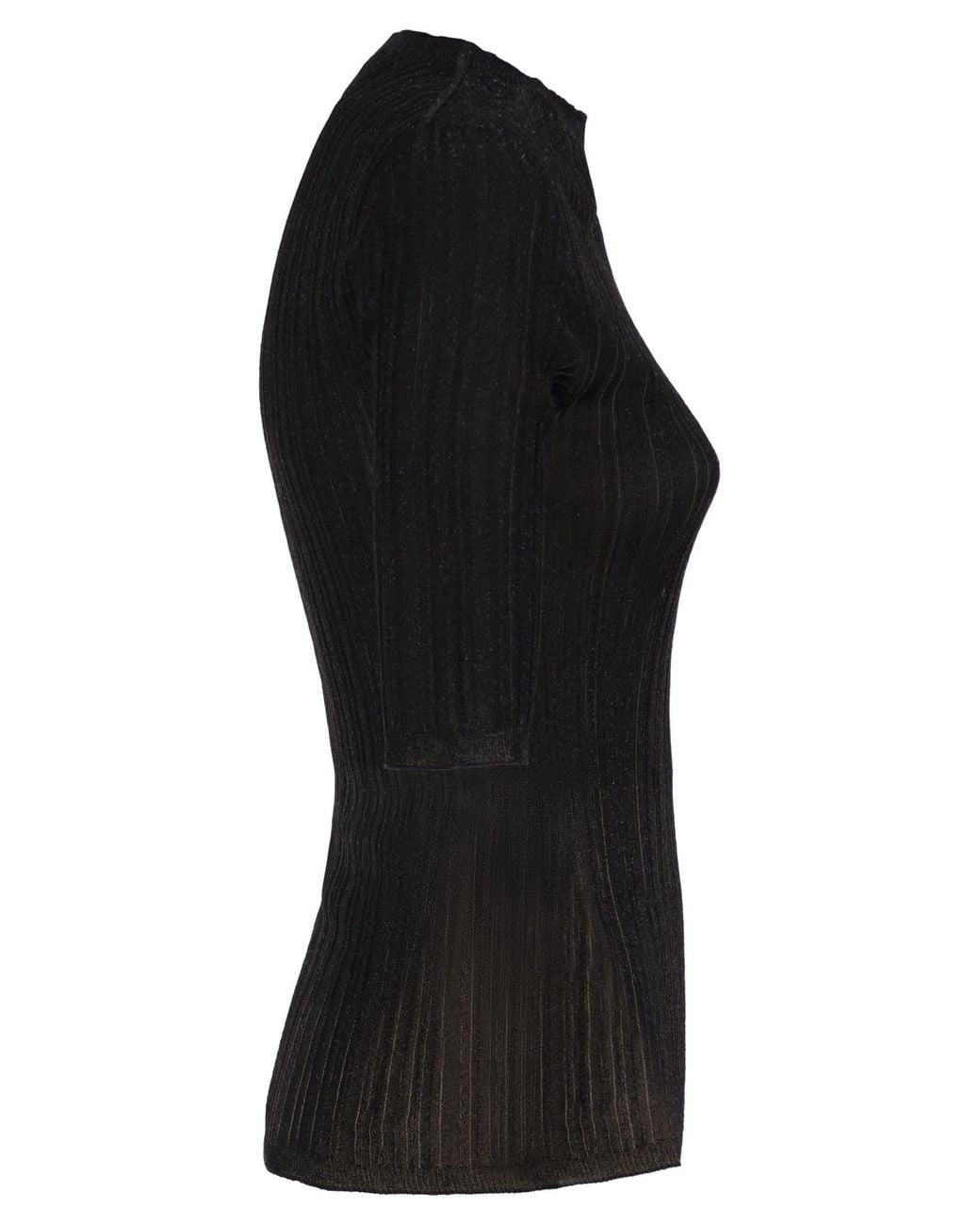 Fabiana Filippi Black Ribbed Lurex Viscose Sweater