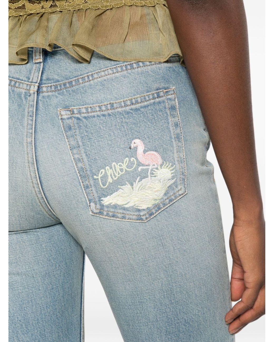 Chloé Blue Flared Leg Denim Jeans