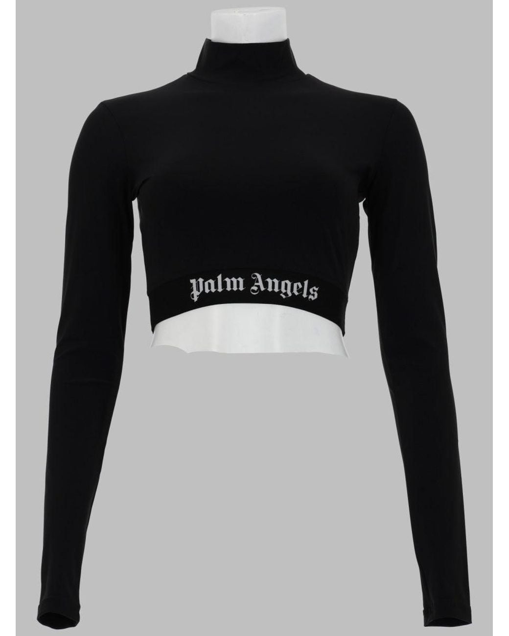 Palm Angels Black Cropped Top, With Classic Logo
