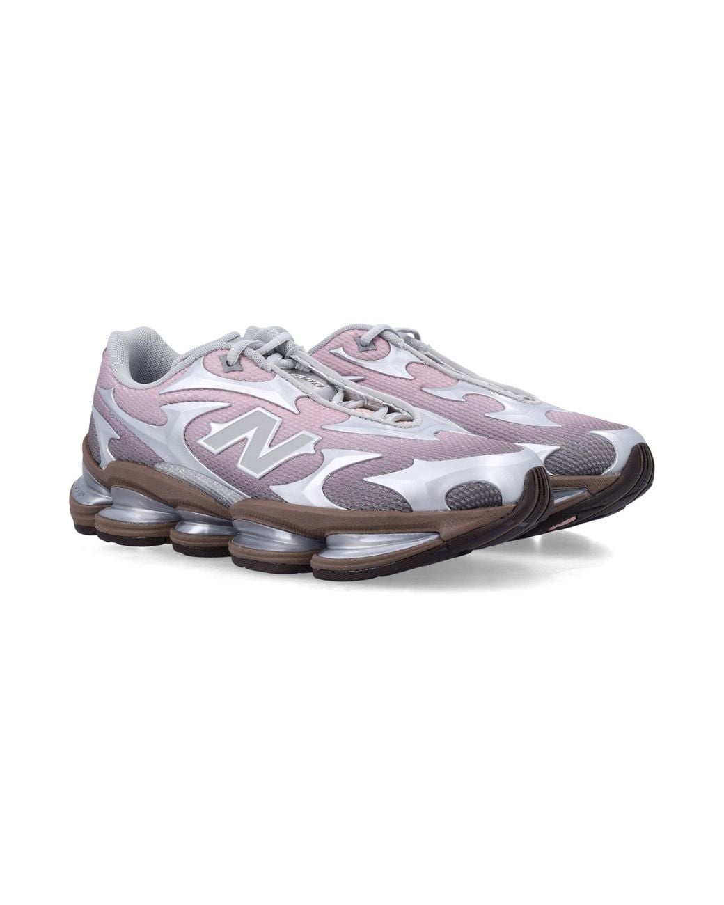 New Balance Gray Abzorb 2000 Technology-Front Mesh Sneakers With Full-Length Cushioning