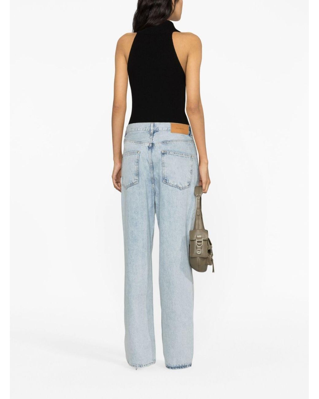 Wardrobe NYC Black Logo-Patch Cotton Wide-Leg Jeans