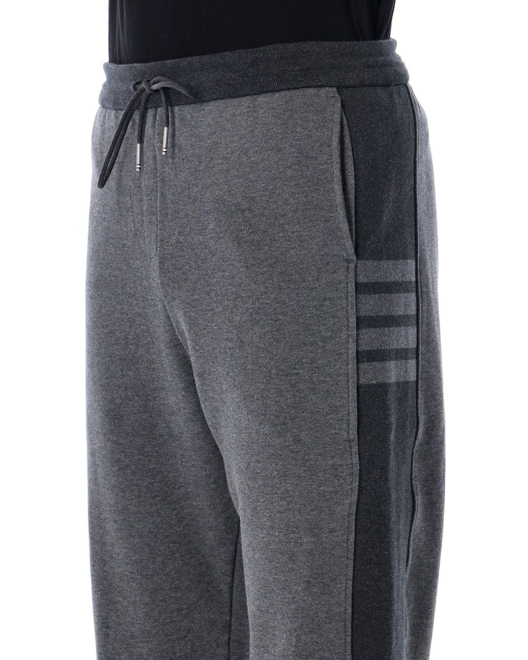 Thom Browne Black Engineered 4-Bar Sweatpants for men