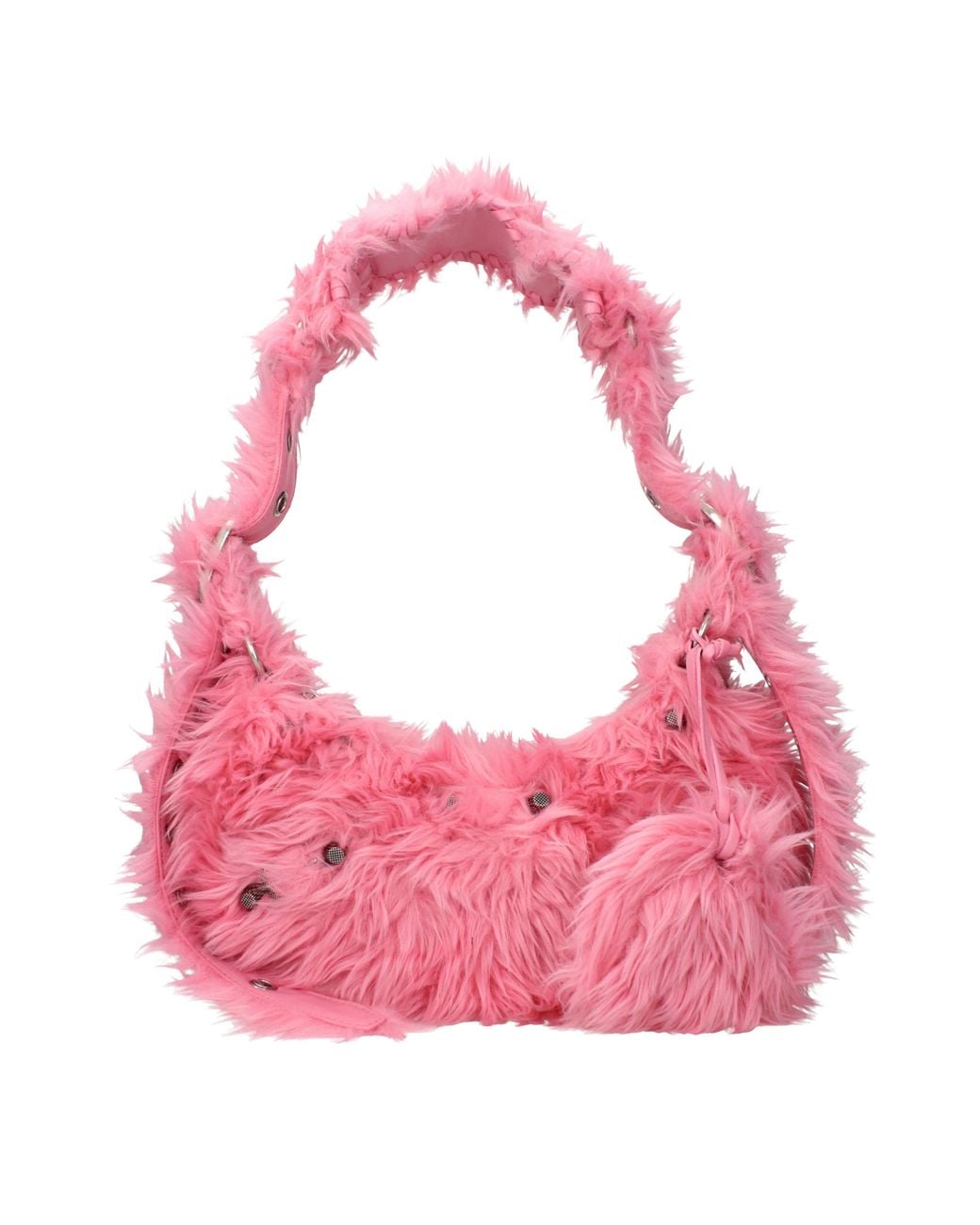 Balenciaga Pink Shoulder Bags Le Cagole Eco Fur