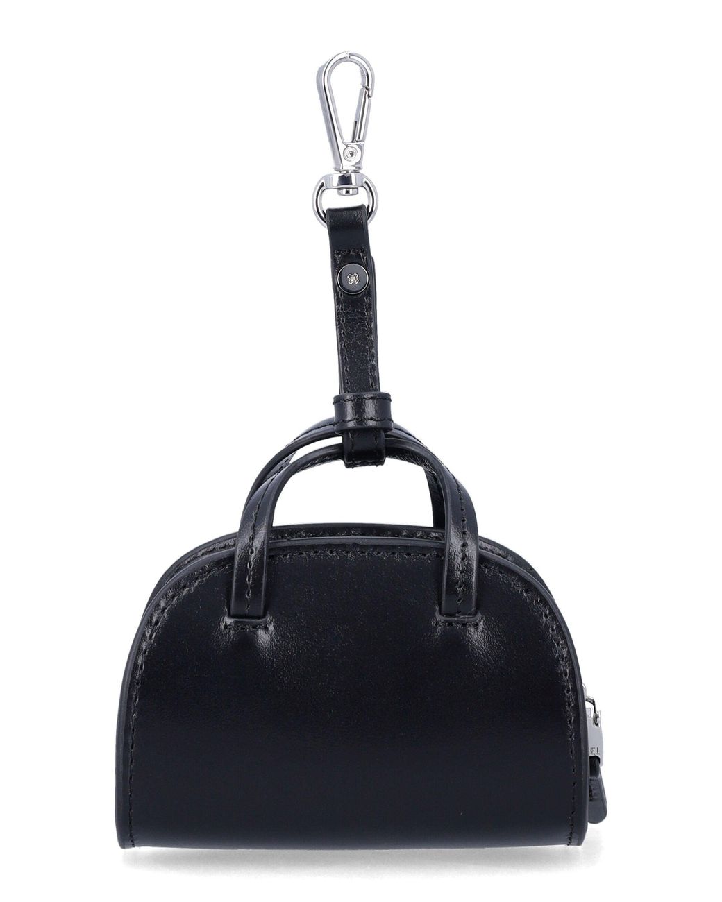 DIESEL Blue Lethestanether Coin Pouch Mini Handbag With Embossed Oval D Logo for men