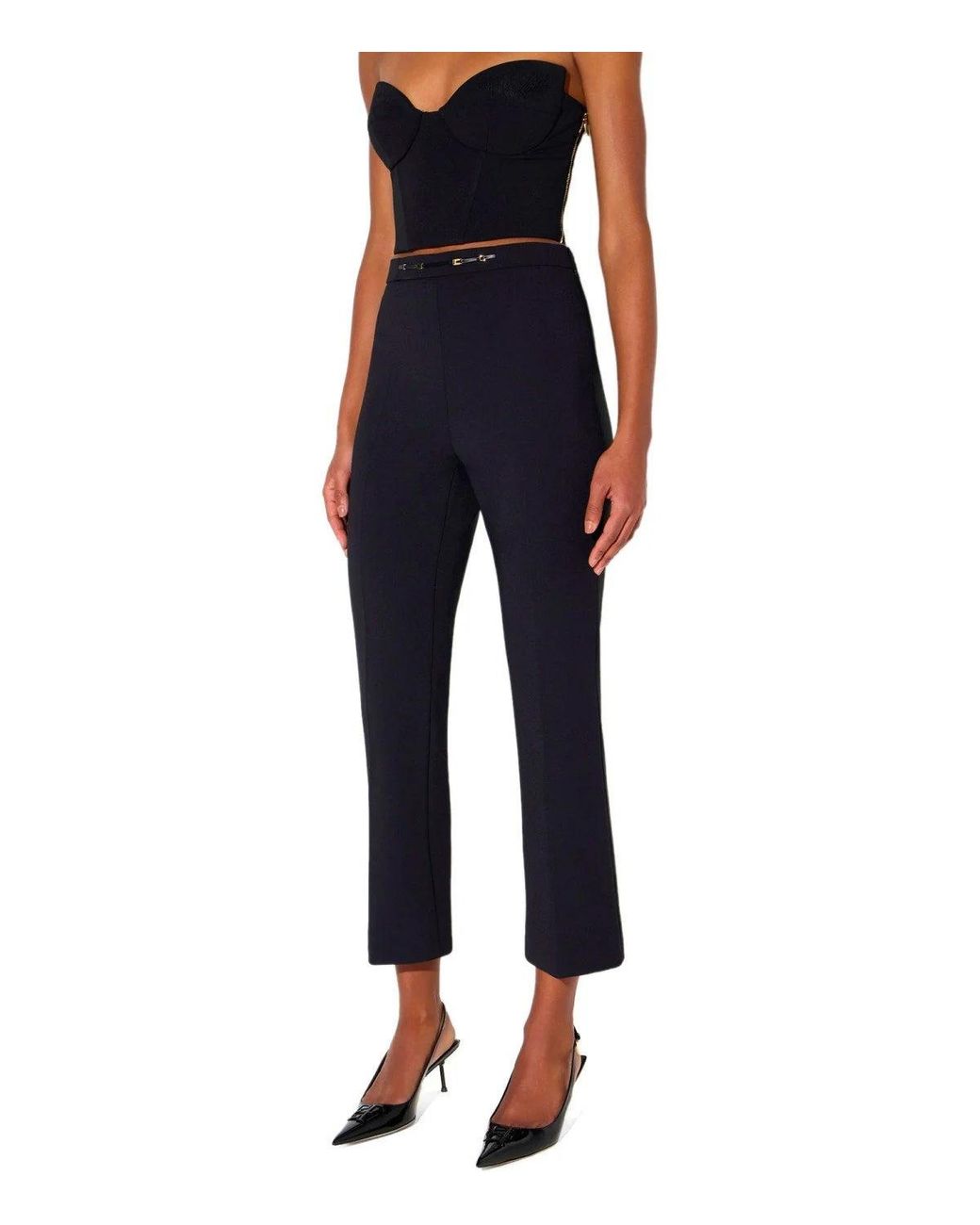 Elisabetta Franchi Black Cropped Trousers