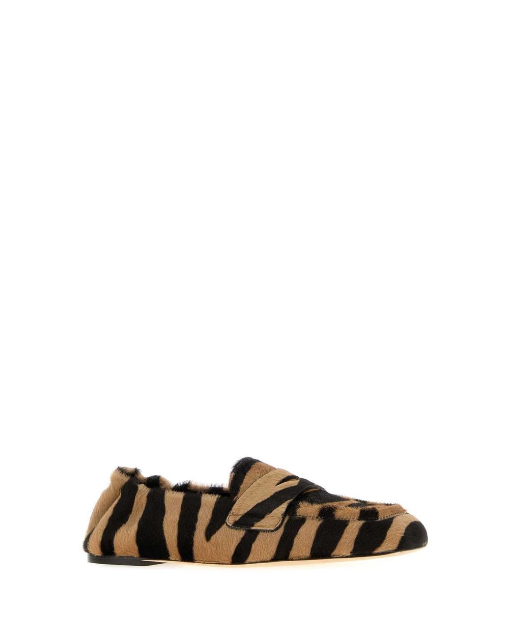 Stuart Weitzman White Printed Leather Hair Bryant Loafers