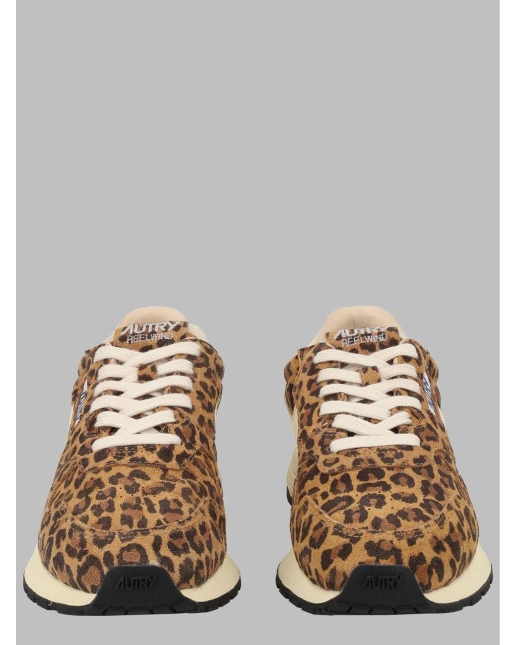 Autry Natural Leopard Print Cow Leather Sneakers
