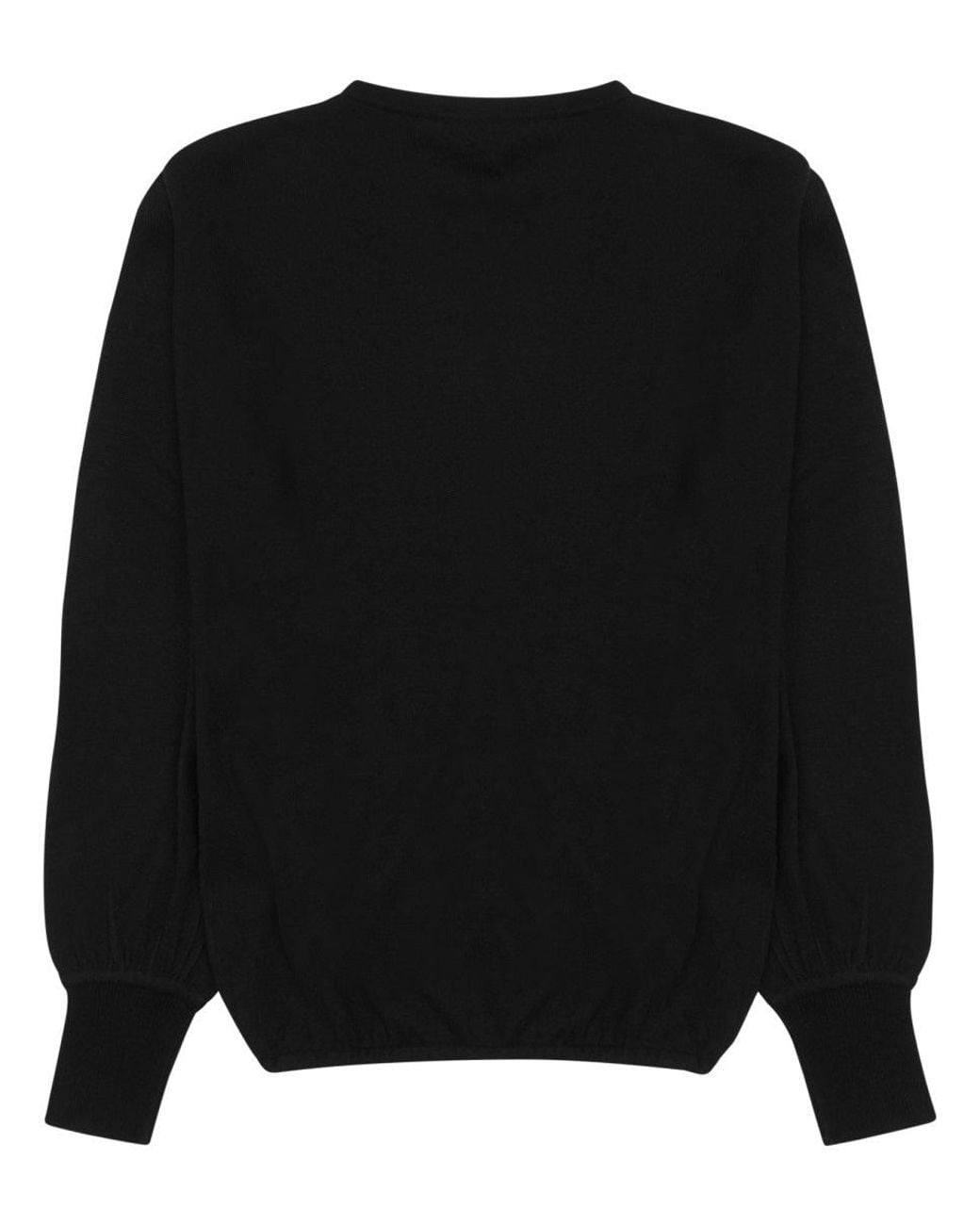 OSCAR THE COLLECTION Black Cropped Long-Sleeve Top With Puffed Sleeves And Gathered Hem