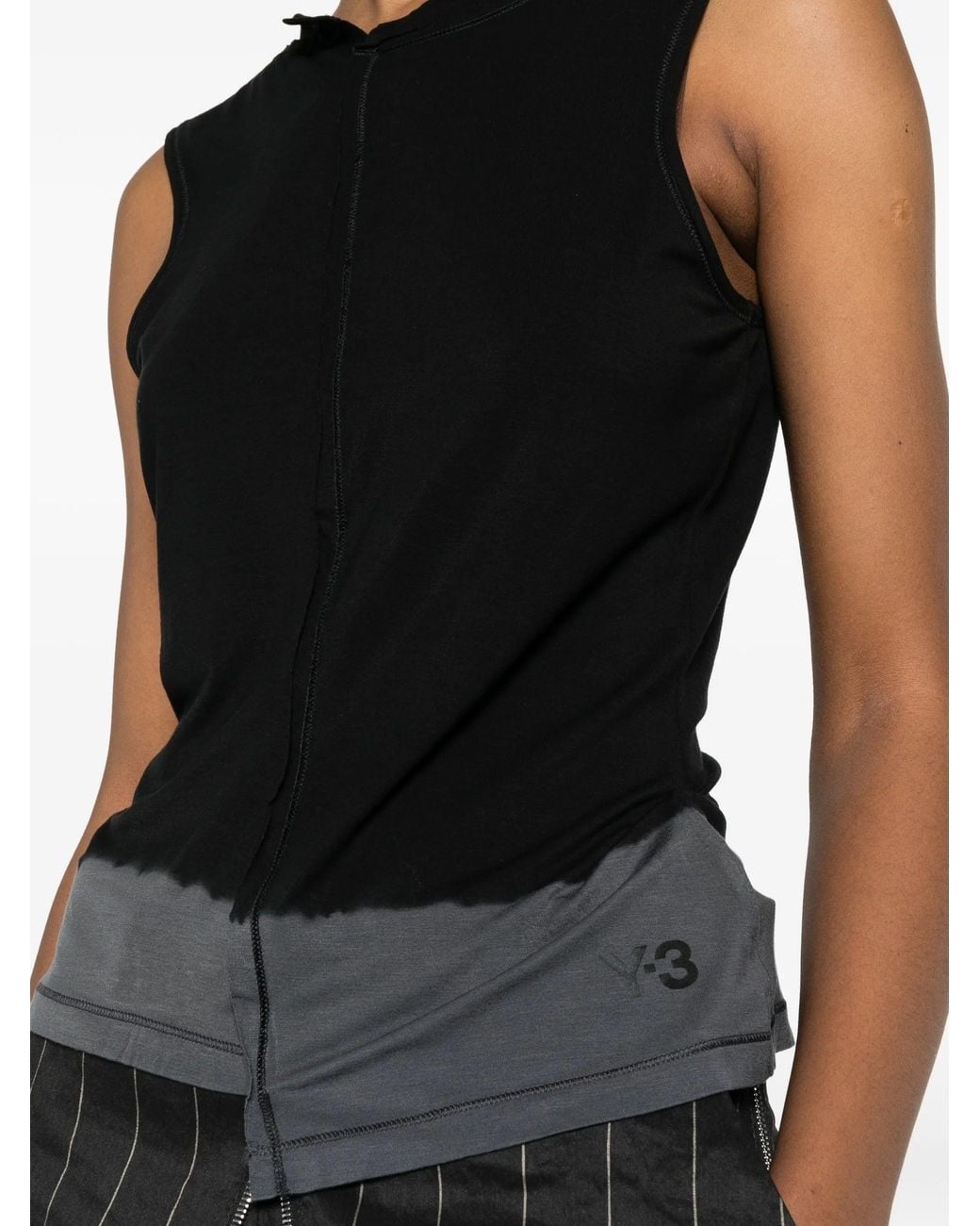 Y-3 Black Asymmetric Tank Top