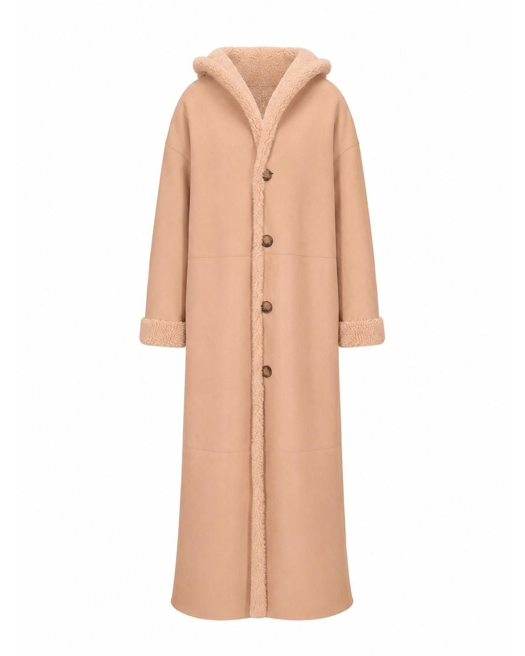 LA ROSE Natural Cappotto Montone Lungo Reversibile