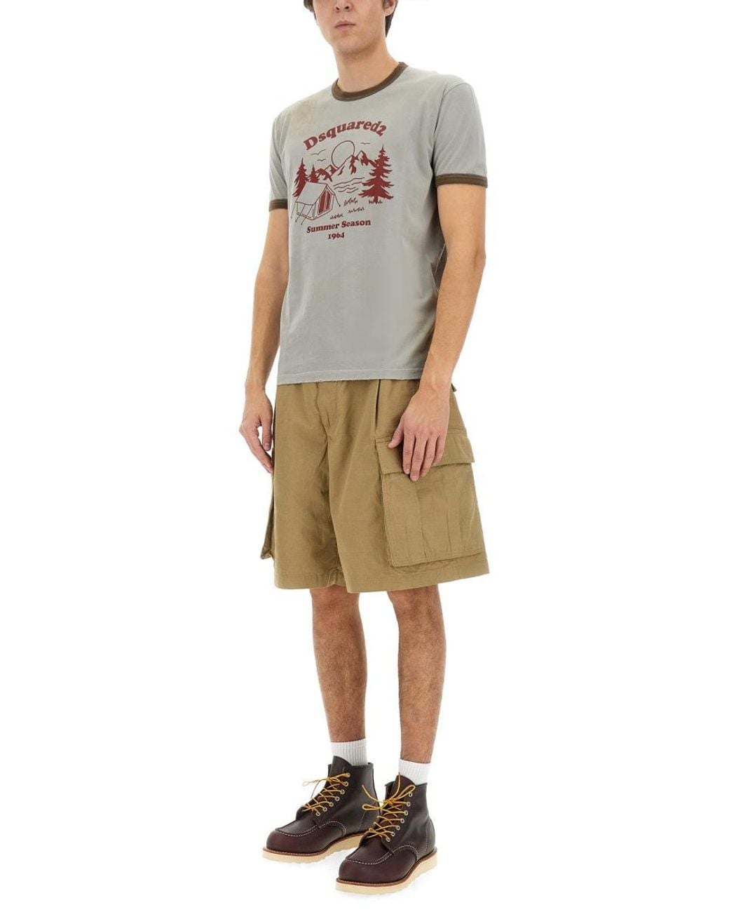 DSquared² Gray T Shirt With Print