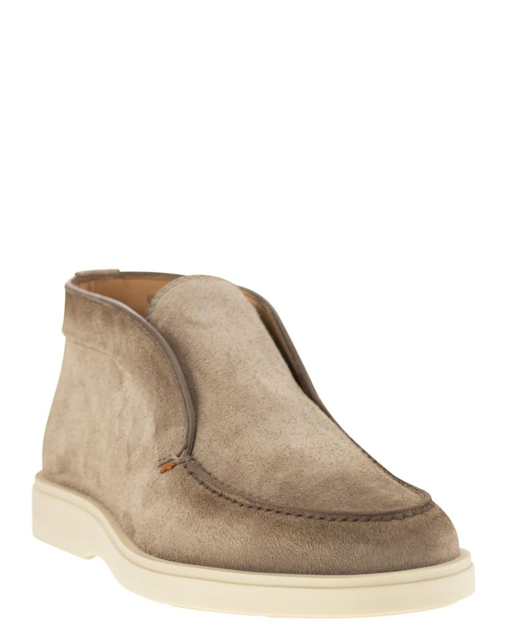 Santoni Brown Suede Desert Boot for men