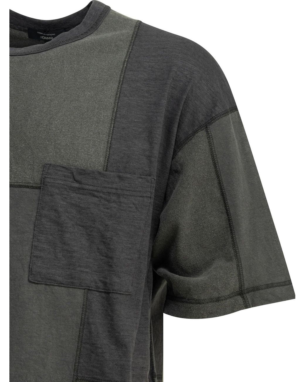 Comme des Garçons Gray Patchwork Crewneck T-Shirt