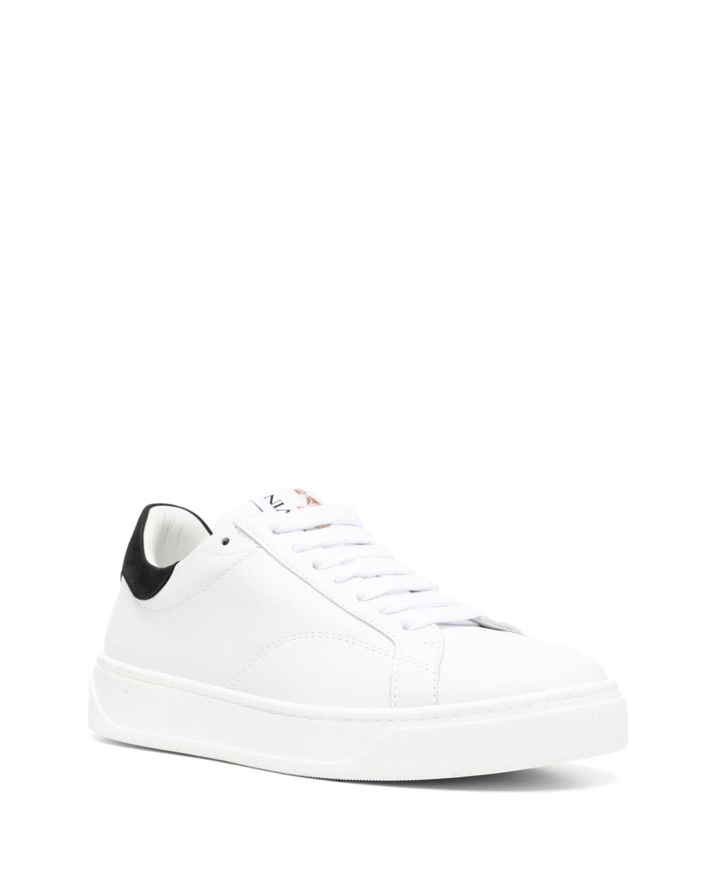 Lanvin White Men Logo Patch Lace Up Sneakers