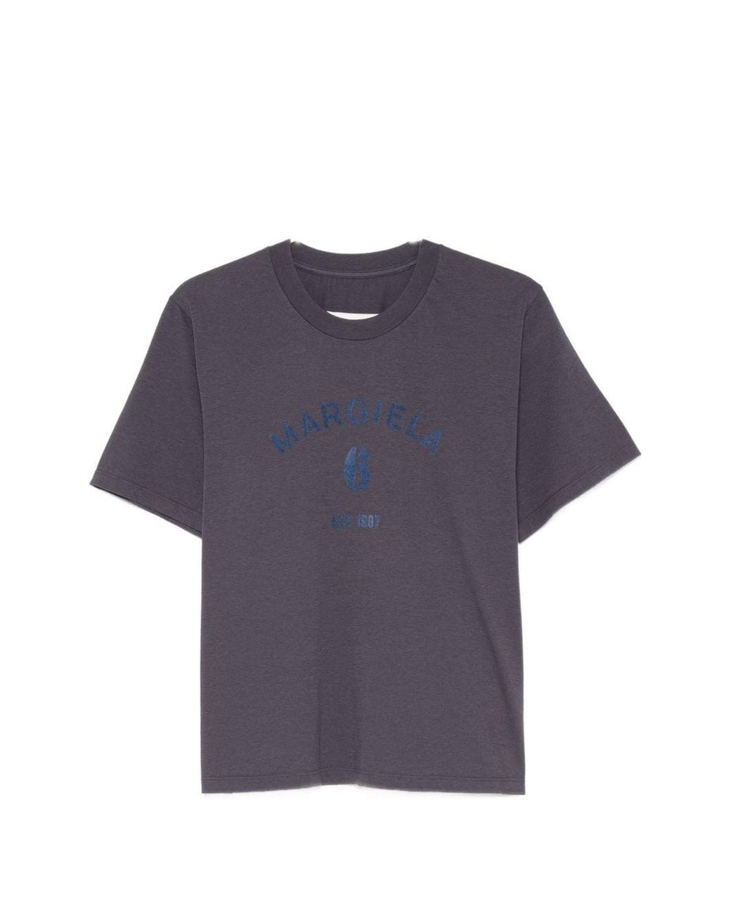 MM6 by Maison Margiela Blue Logo Cotton T-Shirt