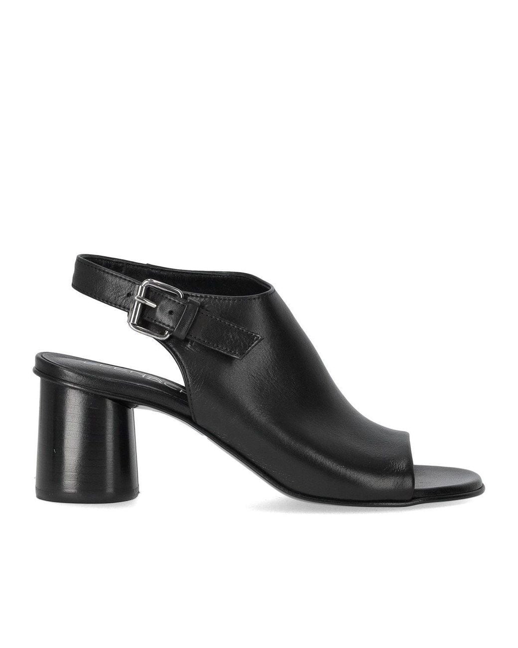 Elena Iachi Black Silk Heeled Sandal
