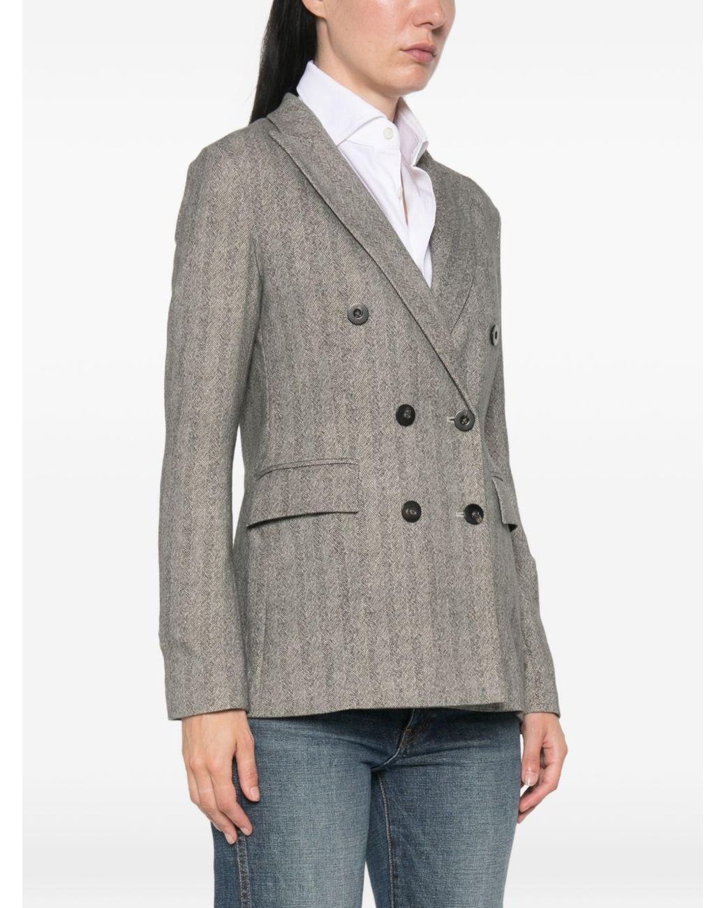 Circolo 1901 Gray Cotton Double-Breasted Jacket