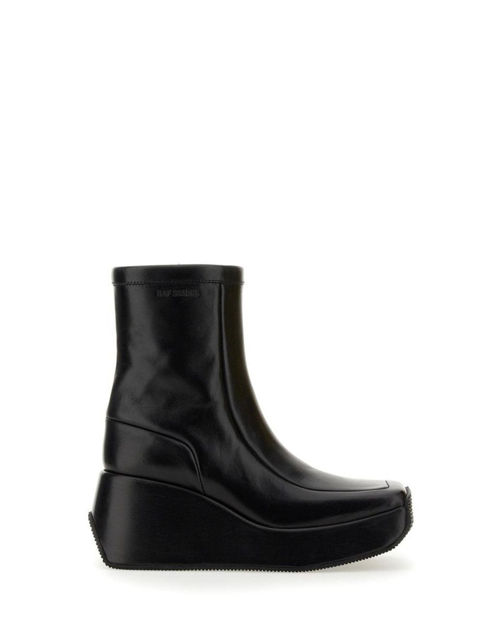 Raf Simons Black Ankle Boot With Square Toe