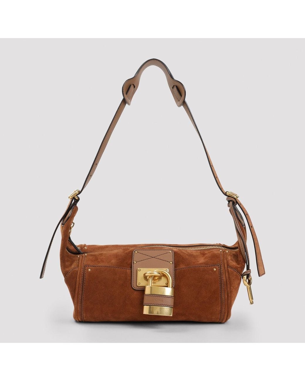 Chloé Brown Paddington Suede Shoulder Handbag