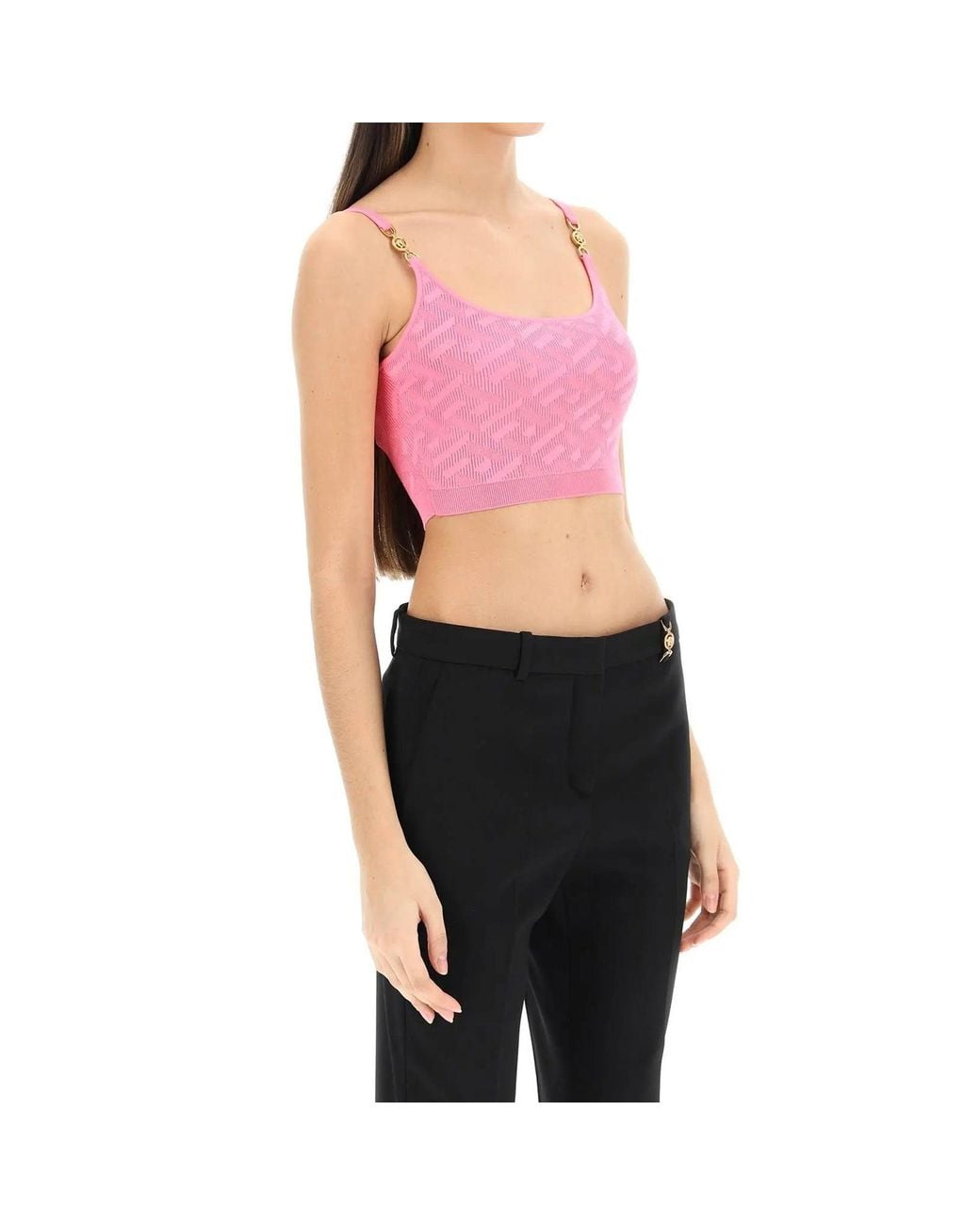 Versace Pink Mini Cropped Top