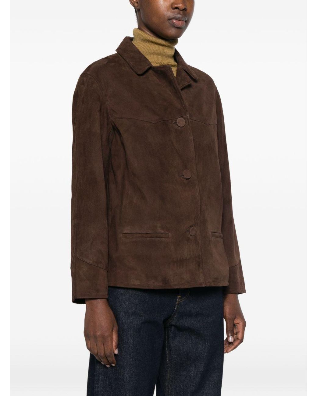 Tory Burch Brown Leather Blazer Jacket