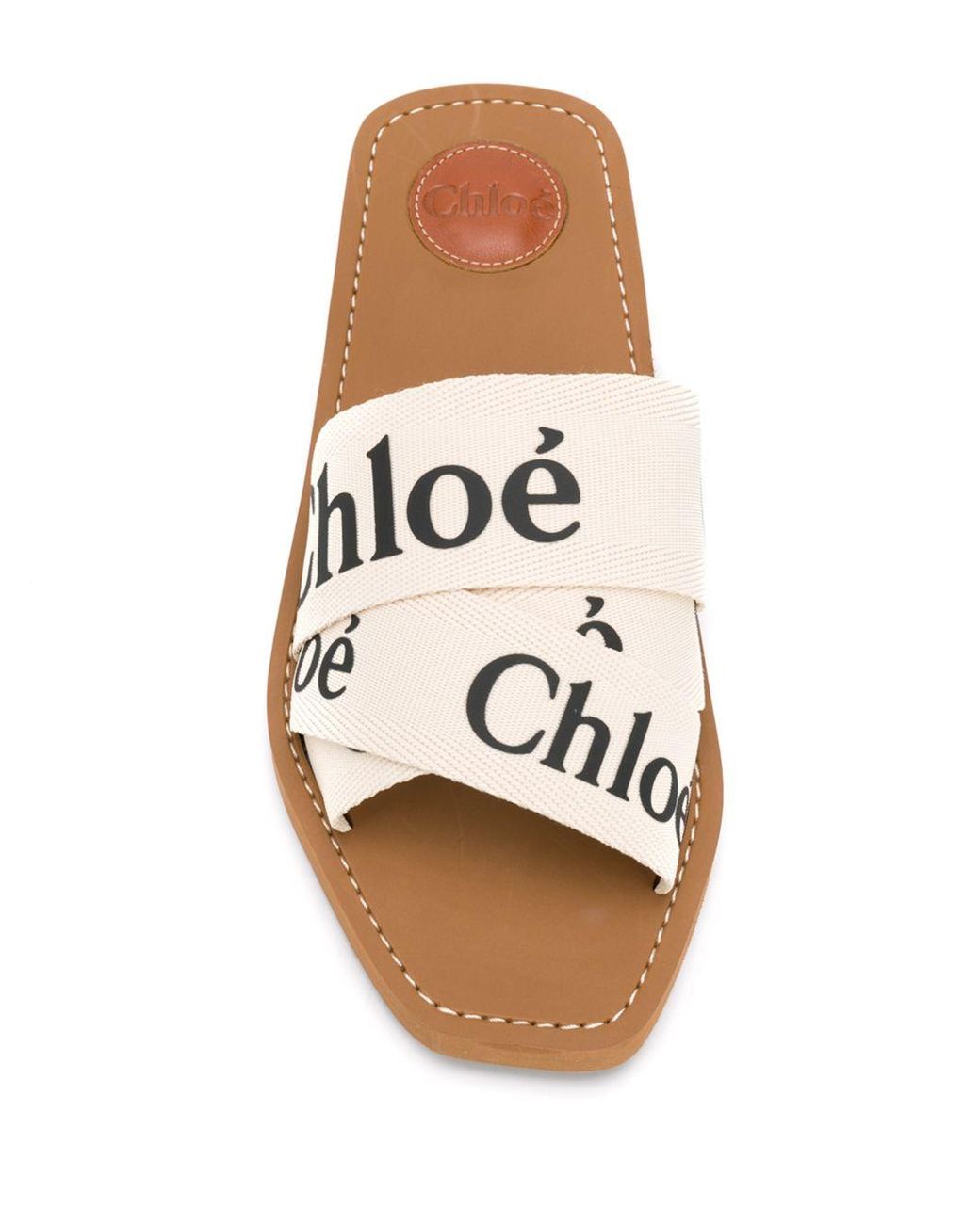 Chloé White Woody Flat Sandals