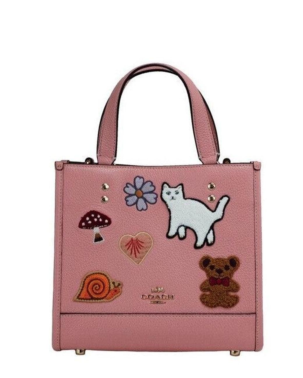 Dempsey 22 Creature Patches Tote Carryall borsa in pelle rosa di COACH in  Rosso | Lyst