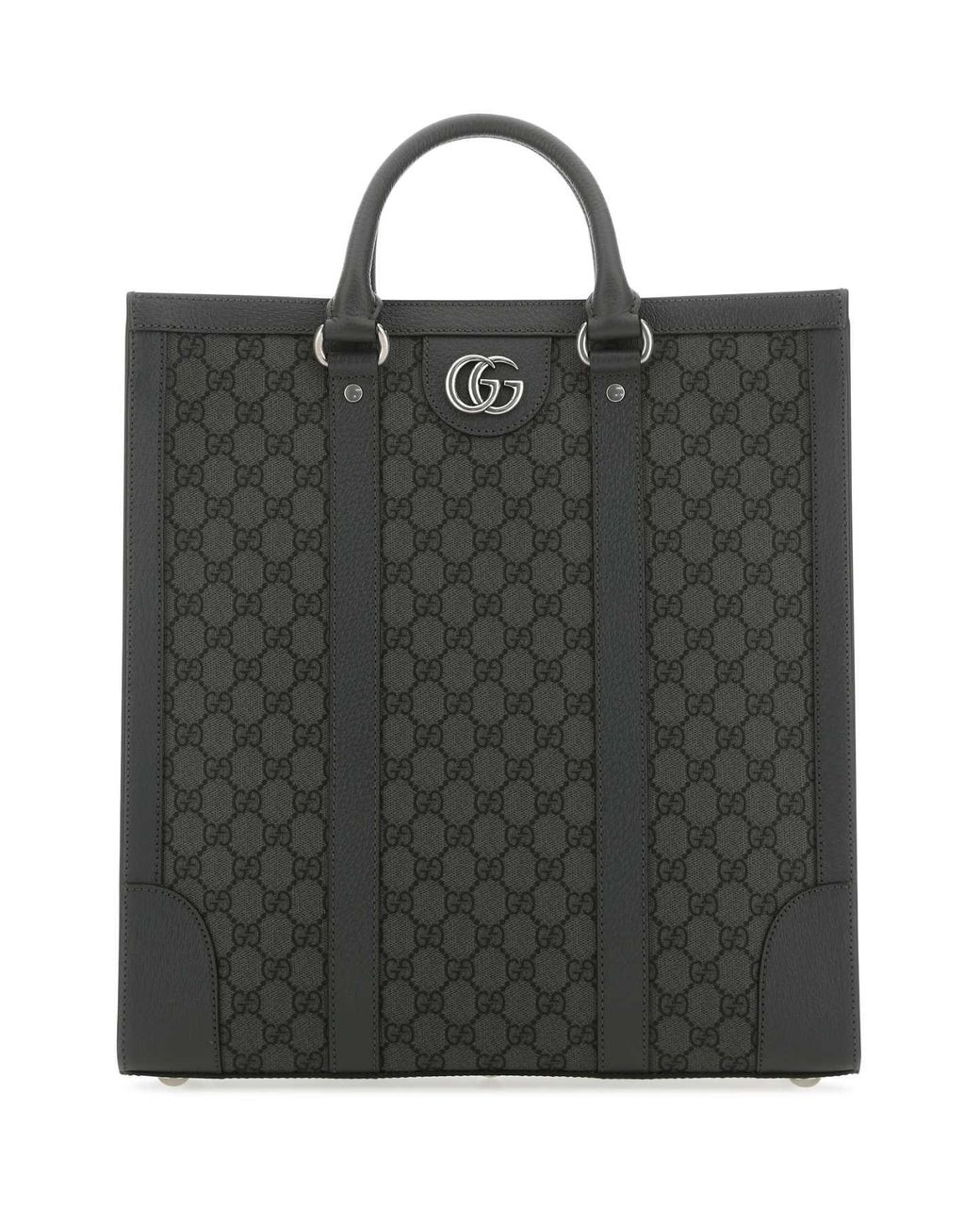 Gucci Black Gg Supreme Fabric And Leather Ophidia Shopping Bag