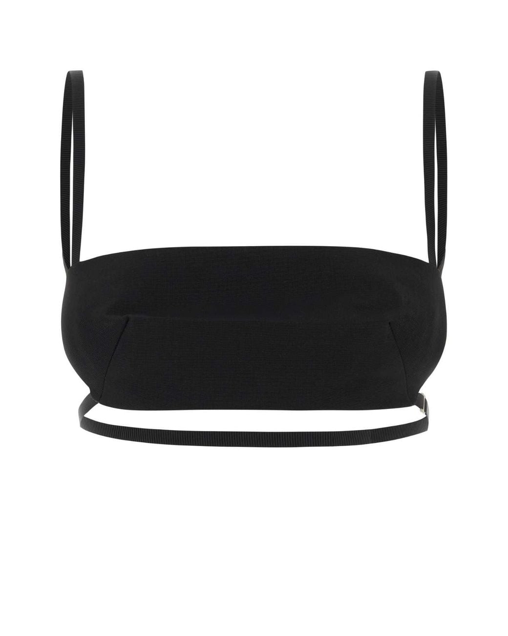 Jil Sander Black Wool Blend Crop Top