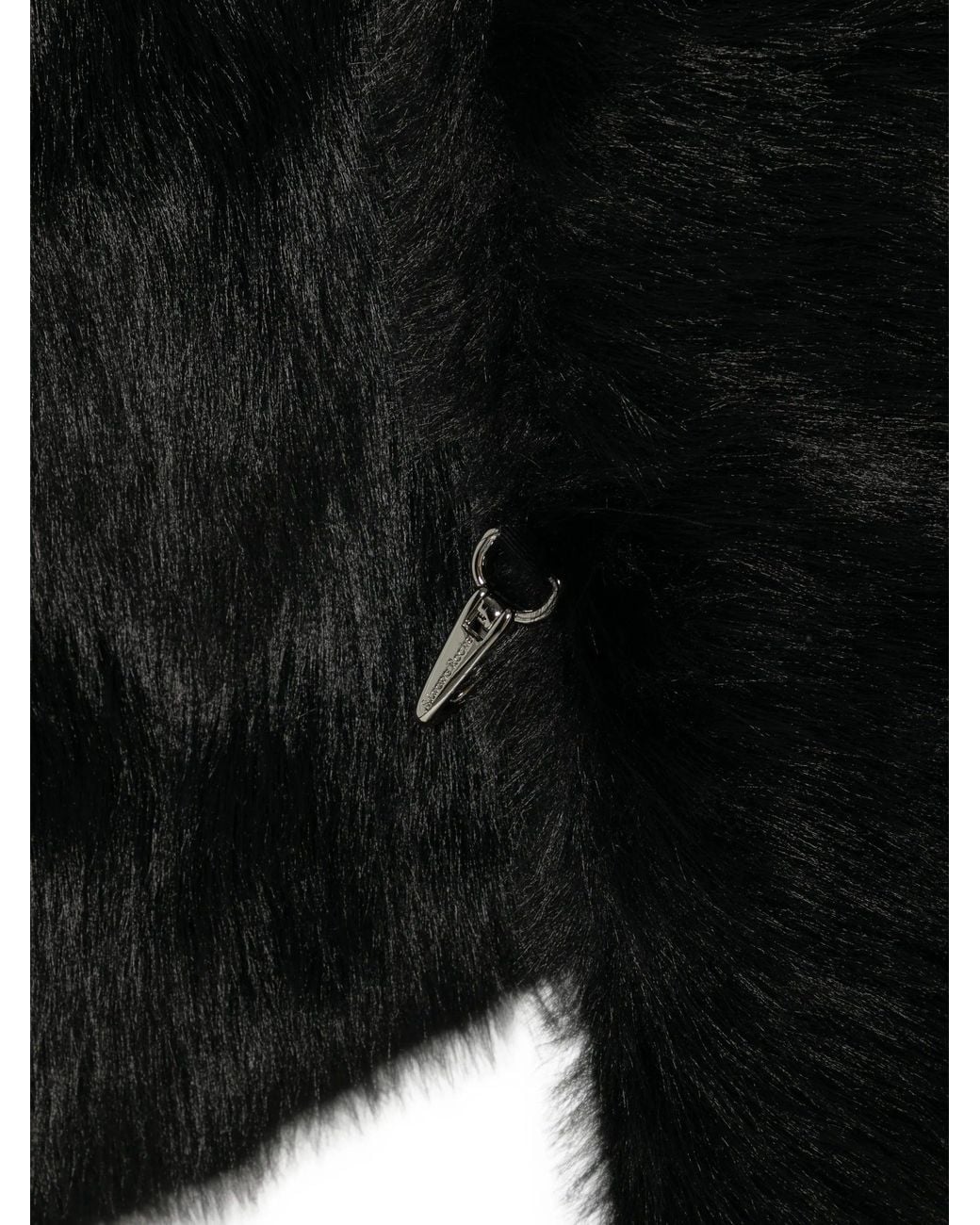 Simone Rocha Black Faux Fur Clip Scarf