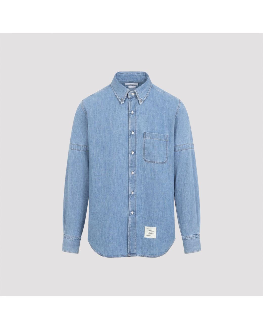 Thom Browne Blue Light Straight Fit L/S Shirt for men