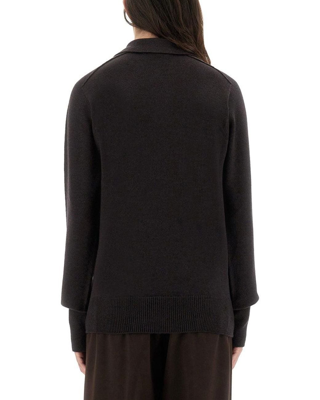 Studio Nicholson Black "Inverness" Shirt With Polo Collar