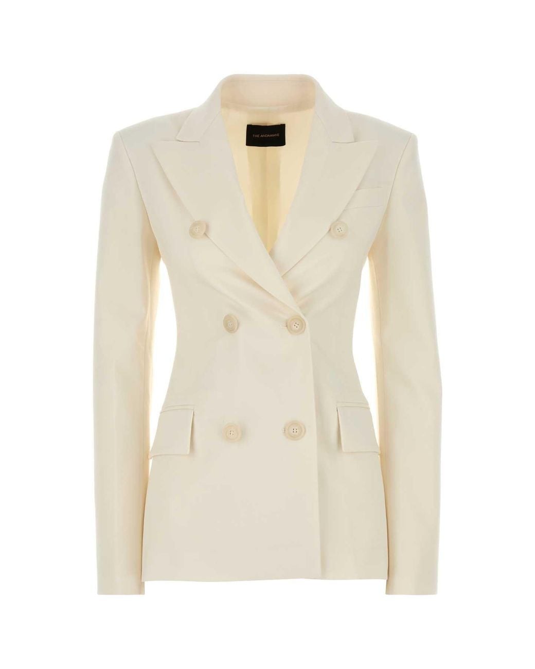 ANDAMANE Natural Ivory Stretch Gabardine Blazer