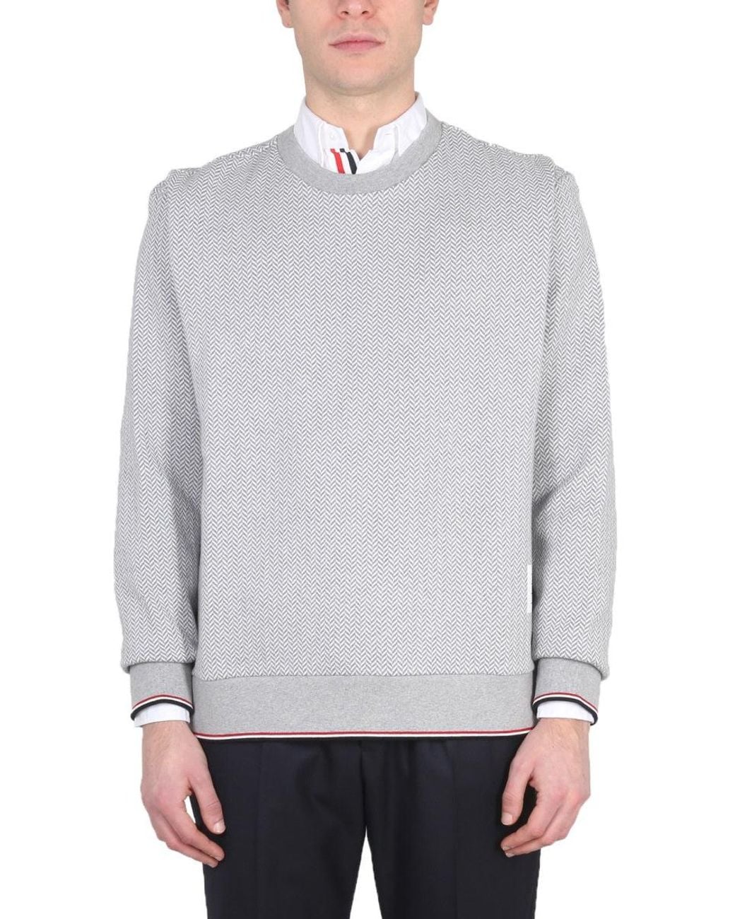 Thom Browne Gray Herringbone Jersey for men
