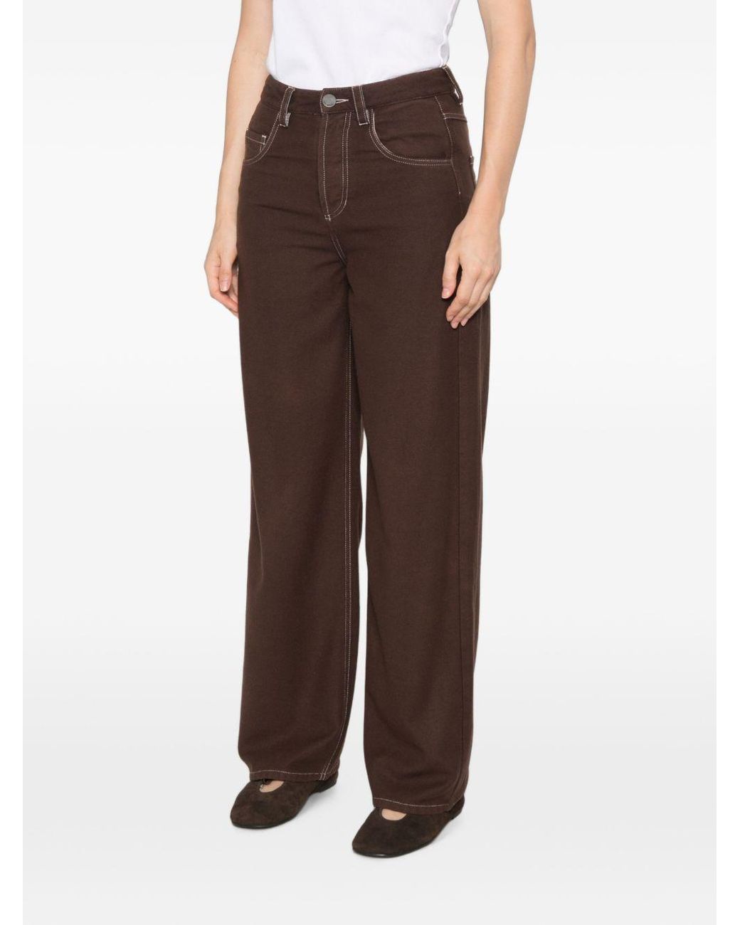 Uma Wang Brown Phyllis Wool Blend Trousers