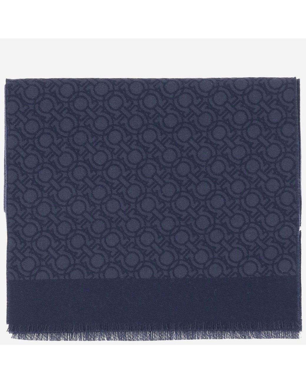 Ferragamo Blue Wool Scarf for men