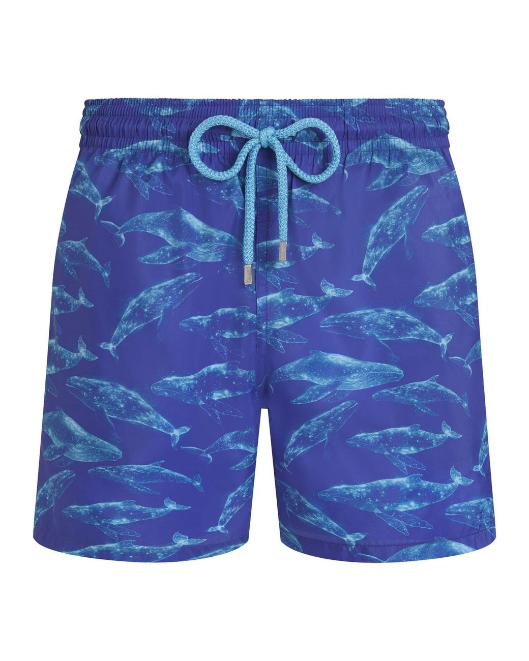 Vilebrequin Blue Recycled Polyamide Swim Shorts With Whale Print for men