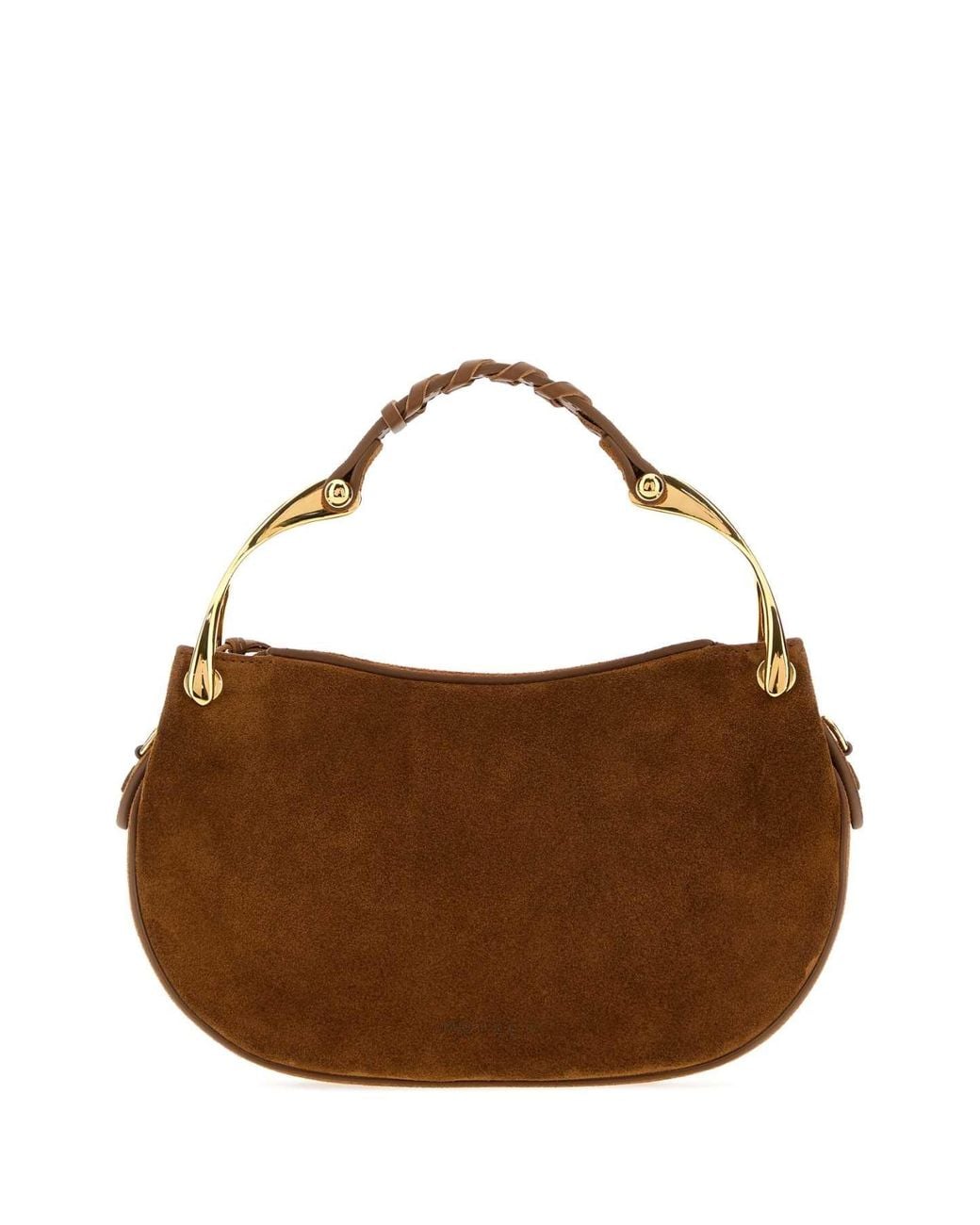 McQueen Brown Suede Mini Wishbone Handbag